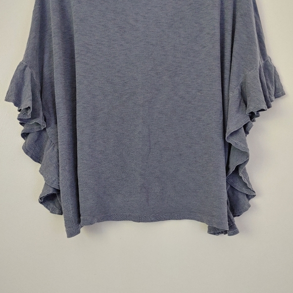 Sundry Ruffle Sleeve Tee Boxy Short Sleeve Top Pima Cotton Size Large - Picture 13 of 15